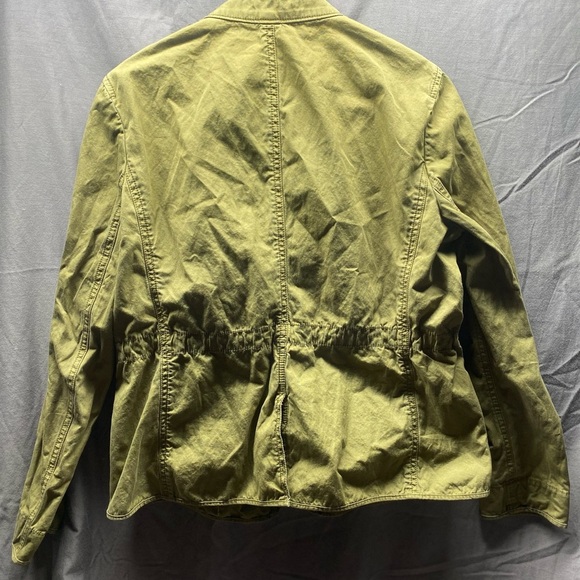 LOFT Army Green Utility Military Cargo Jacket Women’s Size M GORPCORE - Picture 8 of 9
